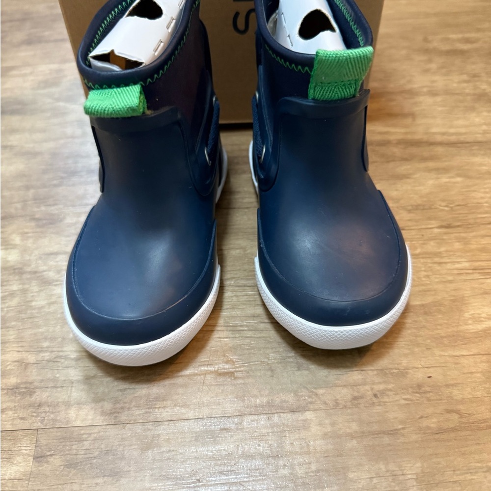 Sperry Kids Navy and Green Rain Boots